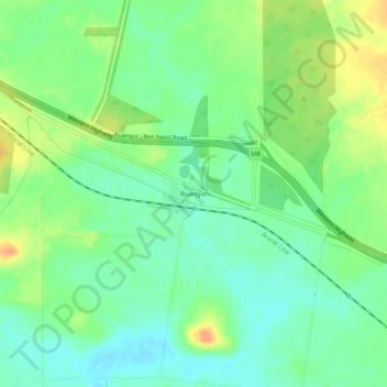 Topografische Karte Buangor, Höhe, Relief