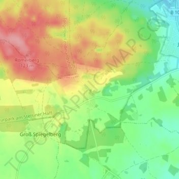 Topografische Karte Waldeshöhe, Höhe, Relief