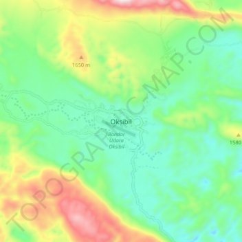 Topografische Karte Oksibil, Höhe, Relief