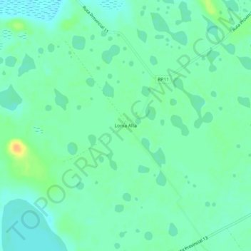 Topografische Karte Loma Alta, Höhe, Relief