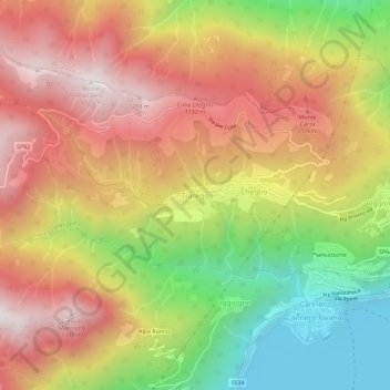 Topografische Karte Trarego, Höhe, Relief