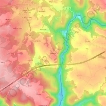 Topografische Karte Lagarde, Höhe, Relief