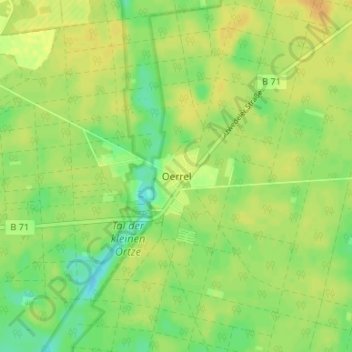 Topografische Karte Oerrel, Höhe, Relief