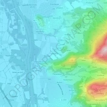 Topografische Karte Schlecht, Höhe, Relief