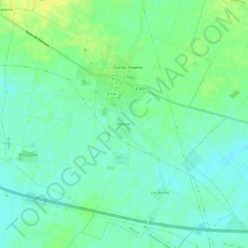 Topografische Karte Rouvre, Höhe, Relief