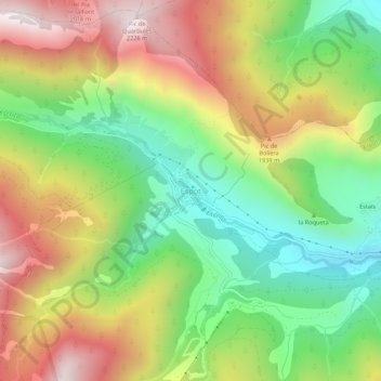 Topografische Karte Espot, Höhe, Relief