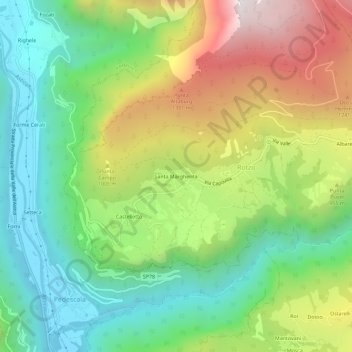 Topografische Karte Santa Margherita, Höhe, Relief