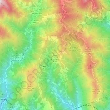 Topografische Karte Tuvio, Höhe, Relief