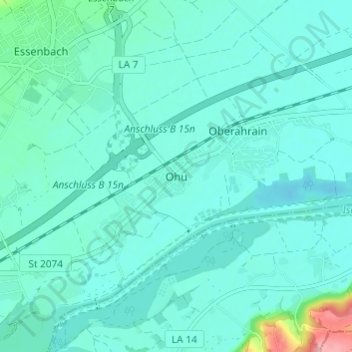 Topografische Karte Ohu, Höhe, Relief