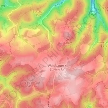 Topografische Karte Heide, Höhe, Relief