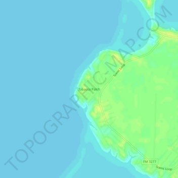 Topografische Karte Tobacco Patch, Höhe, Relief