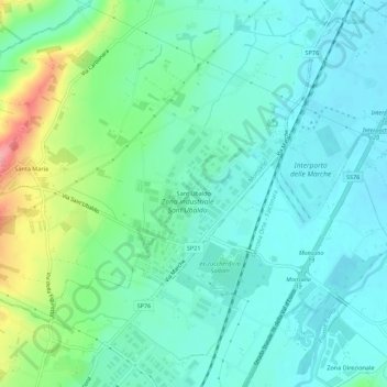 Topografische Karte Sant'Ubaldo, Höhe, Relief