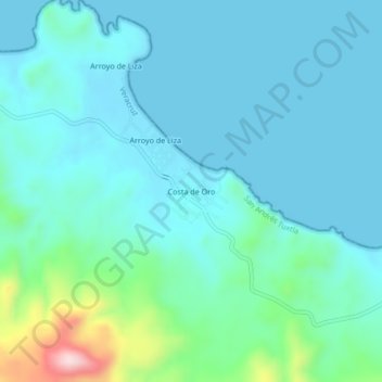 Topografische Karte Costa de Oro, Höhe, Relief