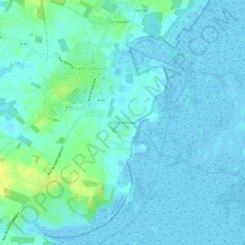 Topografische Karte Le Clos d'Orange, Höhe, Relief