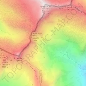 Topografische Karte Westalpen, Höhe, Relief