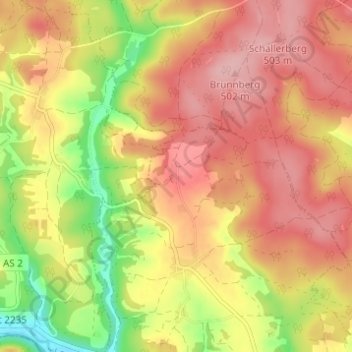 Topografische Karte Galching, Höhe, Relief