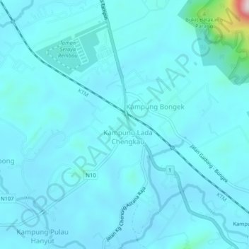 Topografische Karte Chengkau, Höhe, Relief