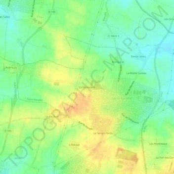Topografische Karte La Ribotelière, Höhe, Relief