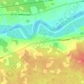 Topografische Karte Upper Coverdale, Höhe, Relief