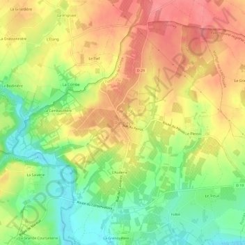 Topografische Karte Rosnay, Höhe, Relief