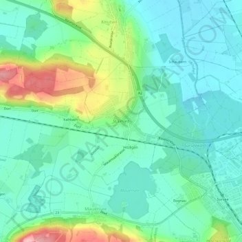 Topografische Karte St. Erhard, Höhe, Relief