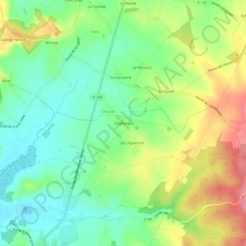 Topografische Karte Chanceau, Höhe, Relief