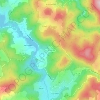 Topografische Karte Les Chevannes, Höhe, Relief