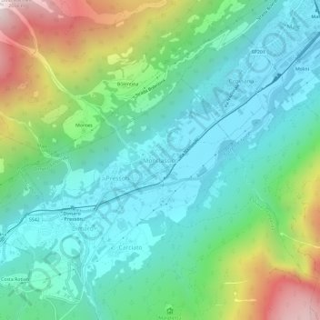 Topografische Karte Monclassico, Höhe, Relief