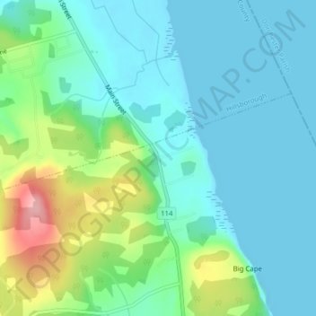 Topografische Karte Edgetts Landing, Höhe, Relief