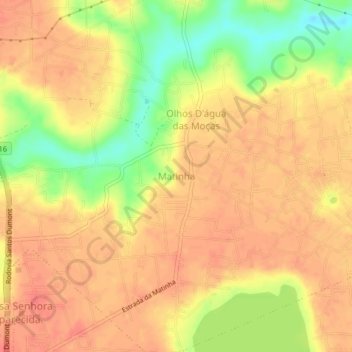 Topografische Karte Matinha, Höhe, Relief