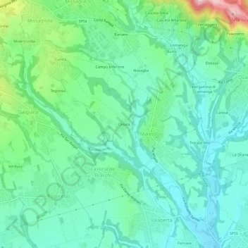 Topografische Karte Ossola, Höhe, Relief