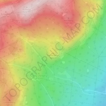 Topografische Karte Bleibeskopf, Höhe, Relief