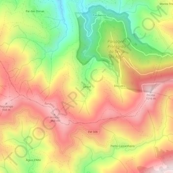 Topografische Karte Sardal, Höhe, Relief