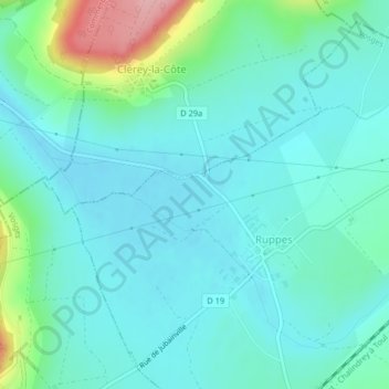 Topografische Karte La Faucille, Höhe, Relief