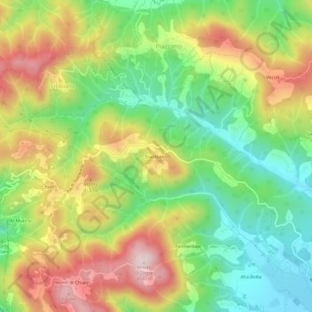 Topografische Karte Stabbiano, Höhe, Relief