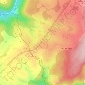 Topografische Karte La Croisette, Höhe, Relief