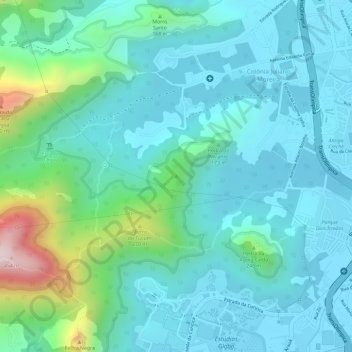 Topografische Karte Pico do Urubu, Höhe, Relief