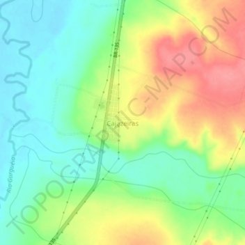 Topografische Karte Cajazeiras, Höhe, Relief