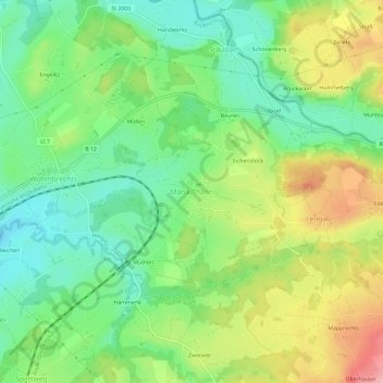 Topografische Karte Maria-Thann, Höhe, Relief