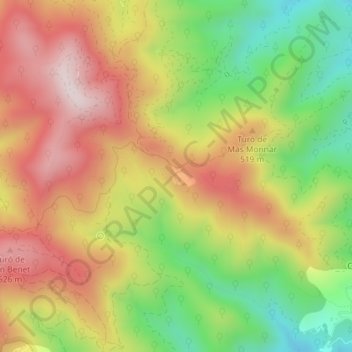 Topografische Karte Horsavinyà, Höhe, Relief