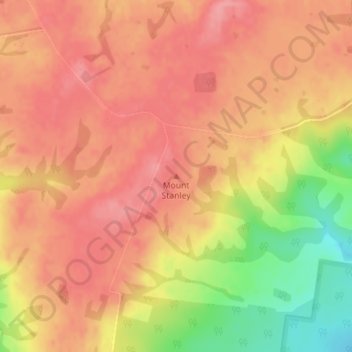 Topografische Karte Mount Stanley, Höhe, Relief