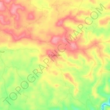 Topografische Karte Cibanten, Höhe, Relief