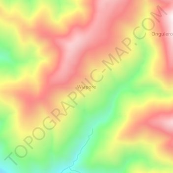 Topografische Karte Wiapore, Höhe, Relief