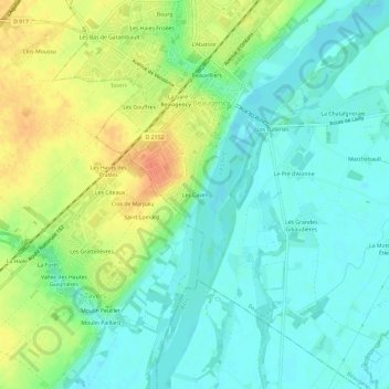 Topografische Karte Les Caves, Höhe, Relief