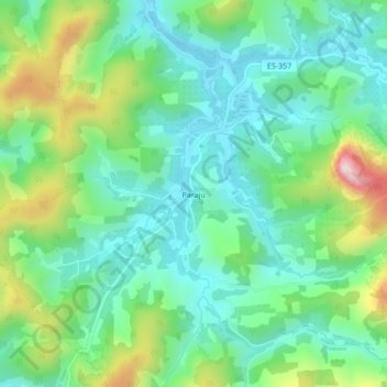 Topografische Karte Parajú, Höhe, Relief