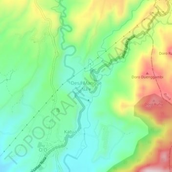 Topografische Karte Desa Mangge Na'e, Höhe, Relief