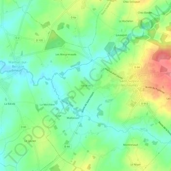 Topografische Karte Les Bras, Höhe, Relief