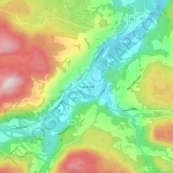 Topografische Karte Svorkmo, Höhe, Relief