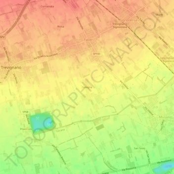 Topografische Karte Solagna, Höhe, Relief