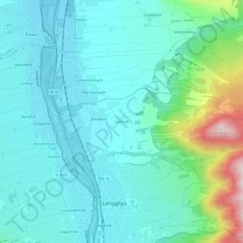 Topografische Karte Unterluß, Höhe, Relief